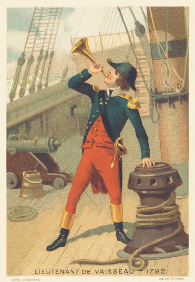 Tenente di una nave nel 1792 da French School