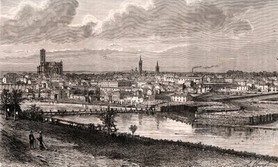 Limoges - Haute-Vienne - incisione in “La France illustrée: geografia, storia, amministrazione statistica” di V.A. Malt-Brown. 1884 da French School