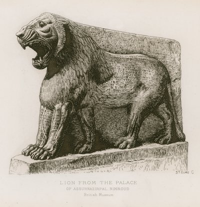 Leone dal palazzo di Assurnazirpal, Nimrud, British Museum da French School