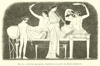 Letti da banchetto greci da French School