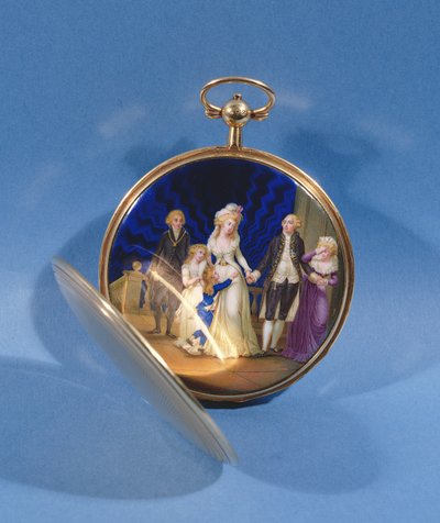 Medaglione con smalto di Luigi XVI, Maria Antonietta e famiglia da French School