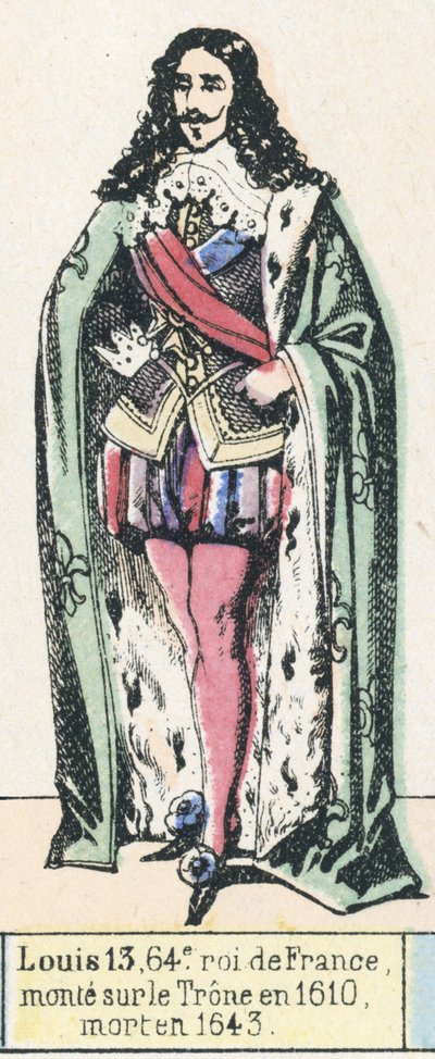 Luigi XIII, 64° re di Francia, salito al trono nel 1610, morto nel 1643 da French School