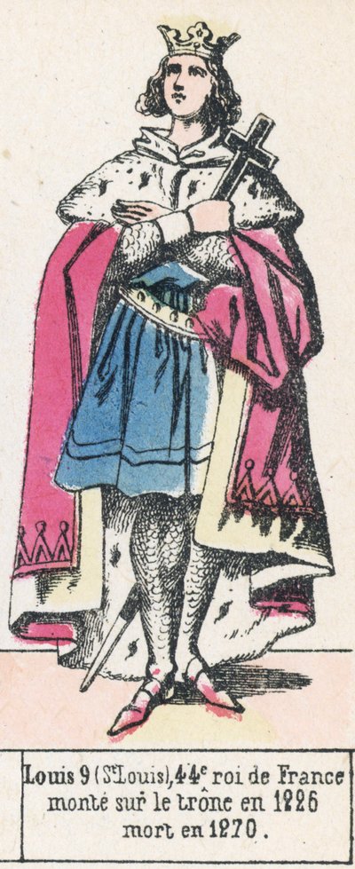 Luigi IX (San Luigi), 44º re di Francia, salito al trono nel 1226, morto nel 1270 da French School