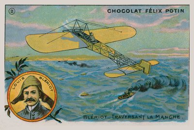 Louis Bleriot attraversa la Manica in aereo, 1909 da French School