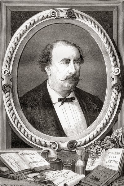 Louis Figuier, scienziato e scrittore francese, da Les Merveilles de la Science, pub.1870 da French School
