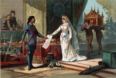 Luigi II detto il Balbo (846-879), re di Francia riceve dalla suocera (Richilde d