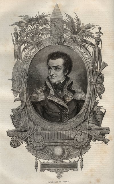 Louis Marie Maximilien de Caffarelli du Falga (1756-1799) generale francese durante la Rivoluzione Francese - Incisione nella Nuova Enciclopedia Nazionale di Maurice La Charest - 1870 da French School