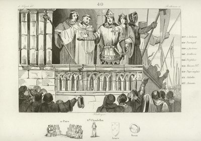 Luigi VII di Francia raccoglie supporto per la Seconda Crociata, c1147 da French School