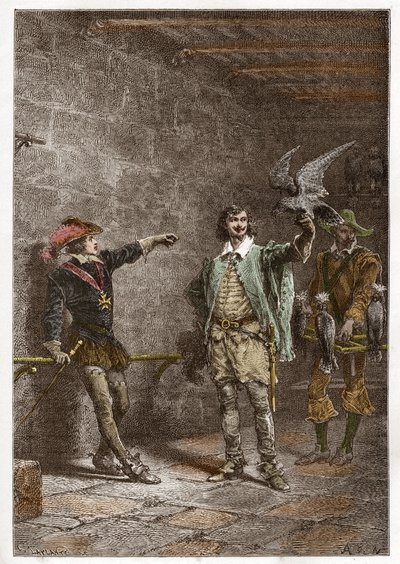 Luigi XIII (1601-1643), detto il giusto, a sedici anni, e il suo favorito Charles d