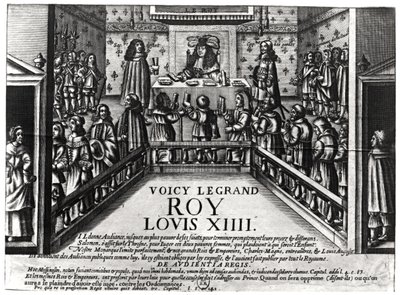 Luigi XIV (1638-1715) che amministra la giustizia da French School