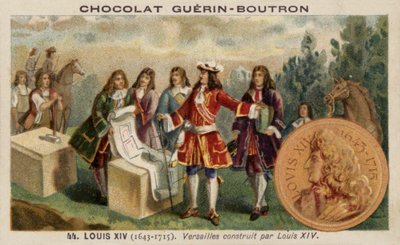 Luigi XIV di Francia supervisiona la costruzione del Palazzo di Versailles da French School
