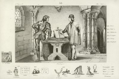Luigi XI di Francia tenuto prigioniero da Carlo il Temerario di Borgogna a Peronne, 1468 da French School