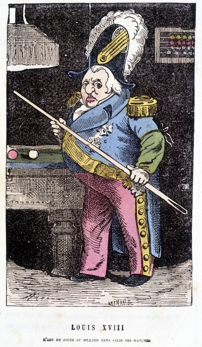 Luigi XVIII che gioca a biliardo - in 