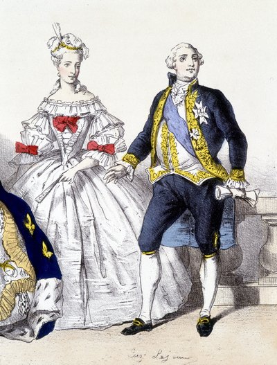 Luigi XVI e Maria Antonietta - in "La Monarchia francese in stampe" da French School