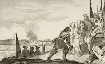 Luigi XV (1710-74) alla Battaglia di Fontenoi nel 1745, da 