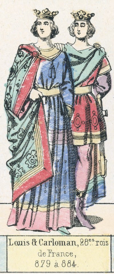 Luigi e Carlomanno, 28° re di Francia, 879 a 884 da French School