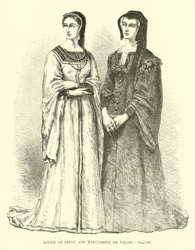 Luisa di Savoia e Margherita di Valois da French School