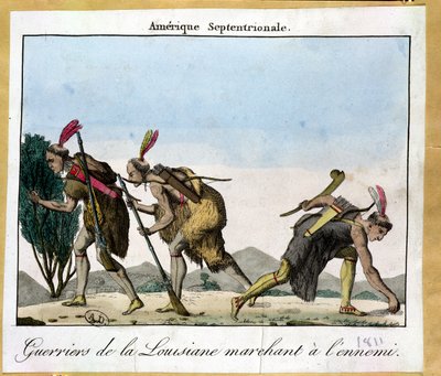 Indiani della Louisiana che seguono il loro nemico, c.1811 da French School