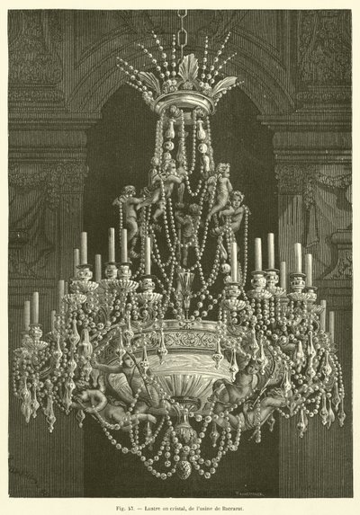 Lampadario in cristallo, dalla fabbrica di Baccarat da French School
