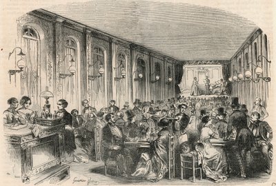 Stampa lirica del passaggio Jauffroy a Parigi nel XIX secolo - Incisione in "Tableau-de-Paris" di Edmond Texier 1852 da French School