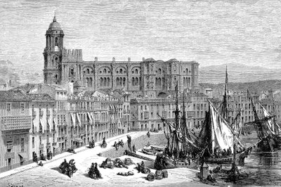 Malaga, Spagna nel 1865 - Disegno di Gustave Dore 1865 da French School