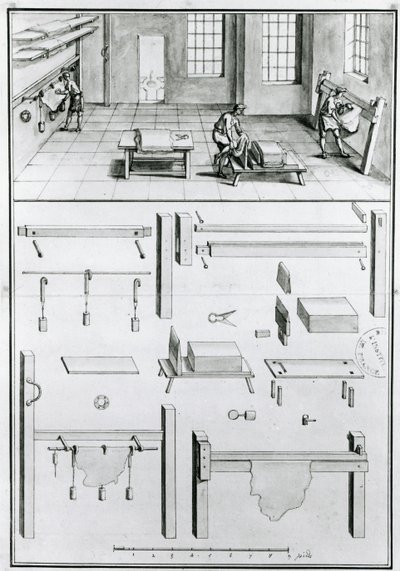 MS 1064 fol 11 Descrizioni di arti e mestieri di Denis Diderot (1713-84), pubblicato c.1770 (foto in bianco e nero) da French School