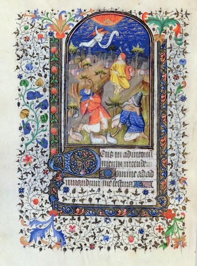 Annunciazione ai pastori, da Heures a lusage de Troyes, dallo Studio del Maestro delle Ore di Rohan da French School