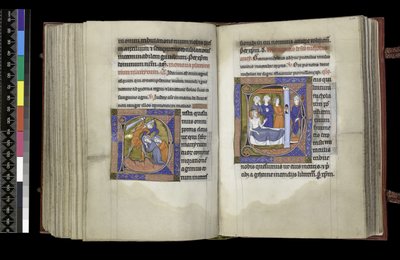 Suffragio ai Martiri e Suffragio a San Nicola, foglio dal Salterio e Ore di Isabella di Francia, Parigi, c.1265-70 da French School