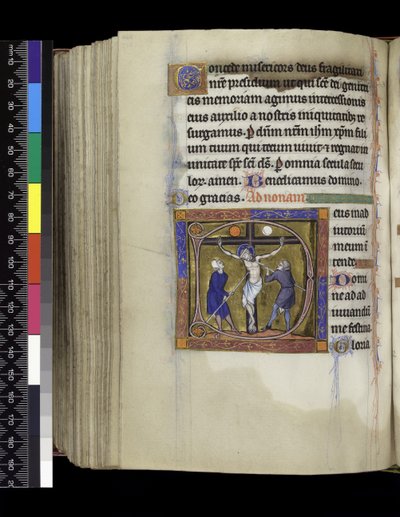 MS 300 f.217v, Crocifissione, dal Salterio e Ore di Isabella di Francia, Parigi, c.1265-70 da French School