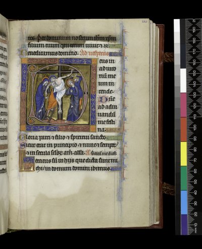 MS 300 f.220r, foglio dal Salterio e Ore di Isabella di Francia, Parigi, c.1265-70 da French School