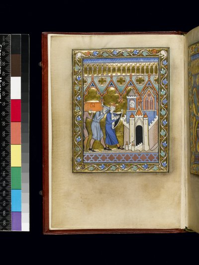 MS 300 f.Iv, foglio dal Salterio e Ore di Isabella di Francia, Parigi, c.1265-70 da French School