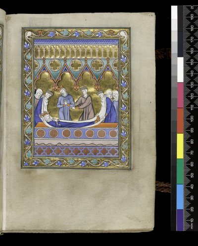 Sepoltura di Davide, dal Salterio e Ore di Isabella di Francia, Parigi, c.1265-70 da French School