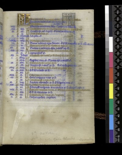 MS 300 f.XIIr, dal Salterio e Ore di Isabella di Francia, Parigi, c.1265-70 (penna e inchiostro e tempera su pergamena) da French School