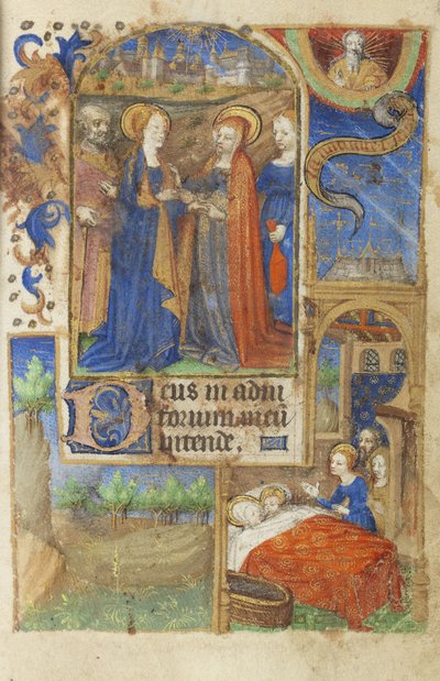 MS 39-1950 f.61r La Visitazione, 1464 da French School