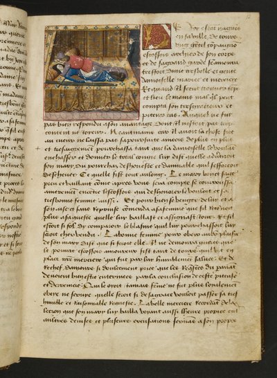 MS Hunter 252 012r Pagina da Cent Nouvelles Nouvelles, c.1461-62 da French School