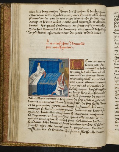 MS Hunter 252 020v Pagina da Cent Nouvelles Nouvelles, c.1461-62 da French School