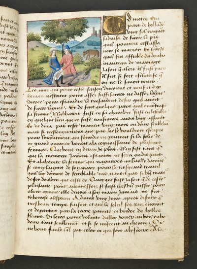 MS Hunter 252 026r Pagina da Cent Nouvelles Nouvelles, c.1461-62 da French School