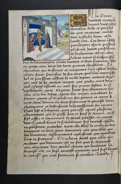 Pagina da Cent Nouvelles Nouvelles, c.1461-62 da French School