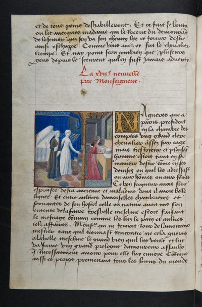 Pagina da Cent Nouvelles Nouvelles, c.1461-62 da French School