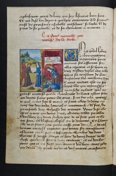 Pagina da Cent Nouvelles Nouvelles, c.1461-62 da French School
