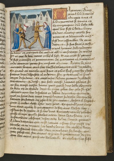 Pagina da Cent Nouvelles Nouvelles, c.1461-62 da French School