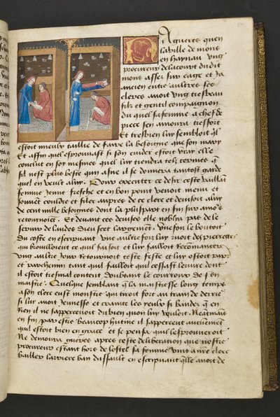 Pagina da Cent Nouvelles Nouvelles, c.1461-62 da French School