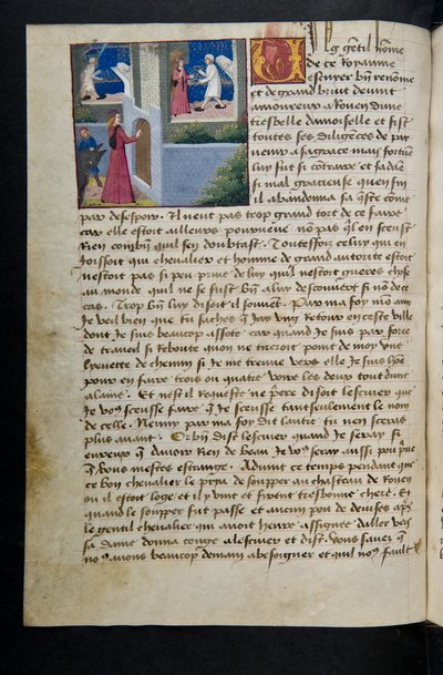 Pagina da Cent Nouvelles Nouvelles, c.1461-62 da French School