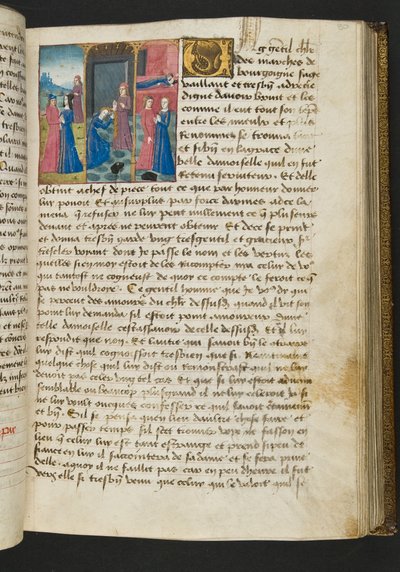 Pagina da Cent Nouvelles Nouvelles, c.1461-62 da French School
