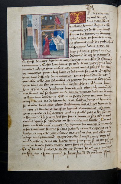 Pagina da Cent Nouvelles Nouvelles, c.1461-62 da French School
