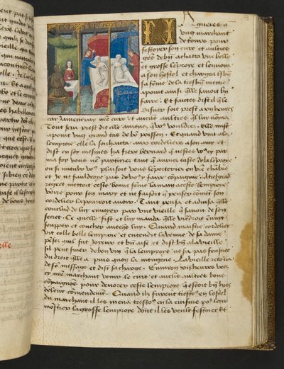 Pagina da Cent Nouvelles Nouvelles, c.1461-62 da French School