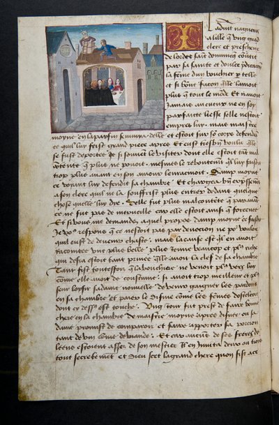 Pagina da Cent Nouvelles Nouvelles, c.1461-62 da French School