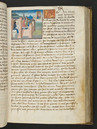 Pagina da Cent Nouvelles Nouvelles, c.1461-62 da French School