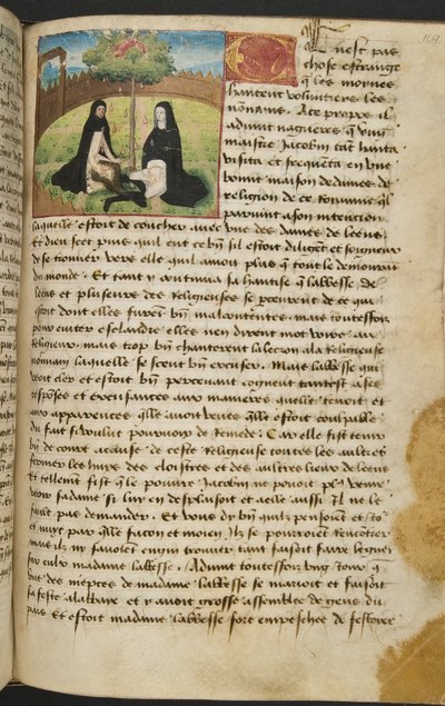 Pagina da Cent Nouvelles Nouvelles, c.1461-62 da French School