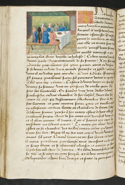 Pagina da Cent Nouvelles Nouvelles, c.1461-62 da French School